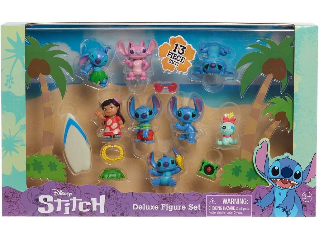 Disney Stitch Set Figuras Deluxe con 13 Piezas