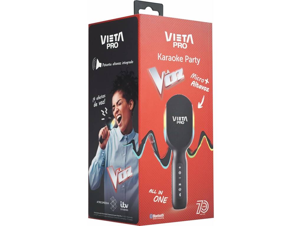 La Voz Karaoke Party con Micrófono Vieta Pro Bluetooth Toy Partner VM-KA010BK