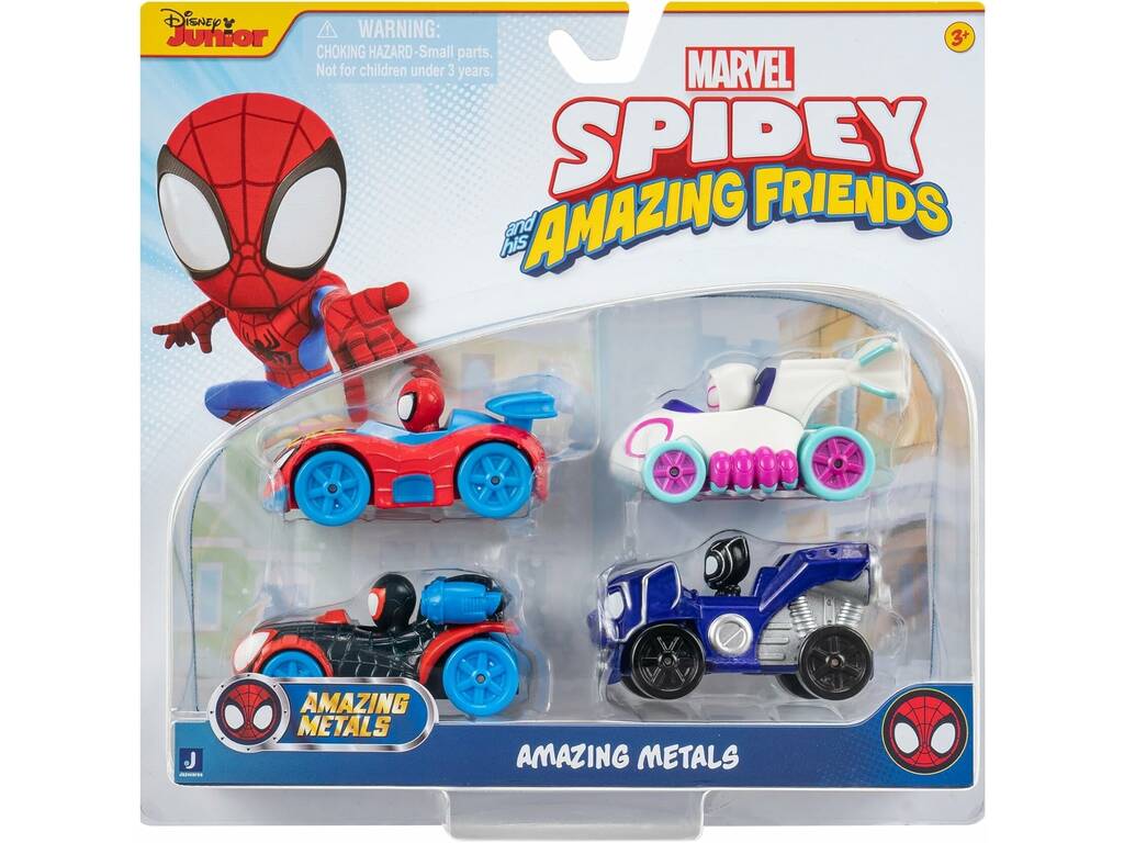 Spidey And His Amazing Friends Pack 4 Vehículos de Metal Jazwares SNF0200