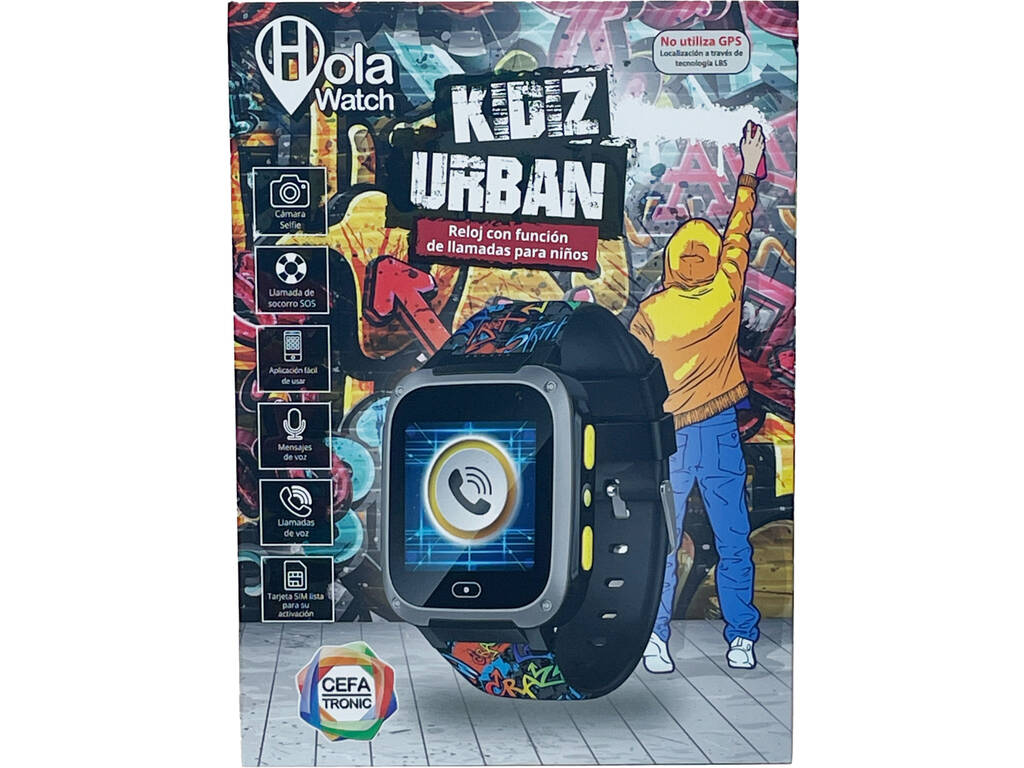 Reloj Inteligente HolaWatch Kidiz Urban Negro Cefa Toys 1130