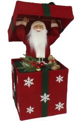 Santa Claus en Caja de Regalo de 90 cm con 20 Luces