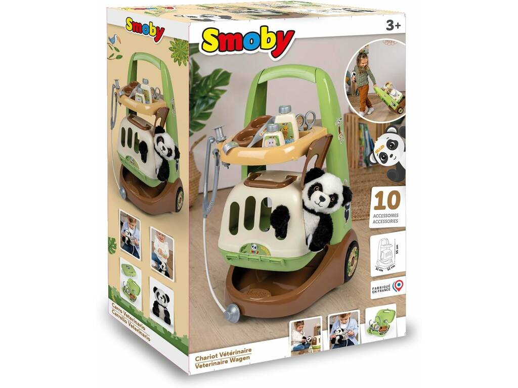 Carrito Veterinario Cuidado Animal con Peluche Smoby 7600340405