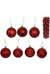 Set di 50 palle di Natale rosse da 7 cm