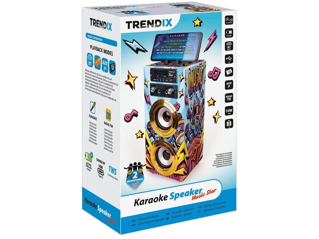 Trendix Karaoke Speaker Music Star avec microphones