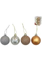 Set de 12 Bolas de Natal de 6 cm com Design Dourado e Prateado