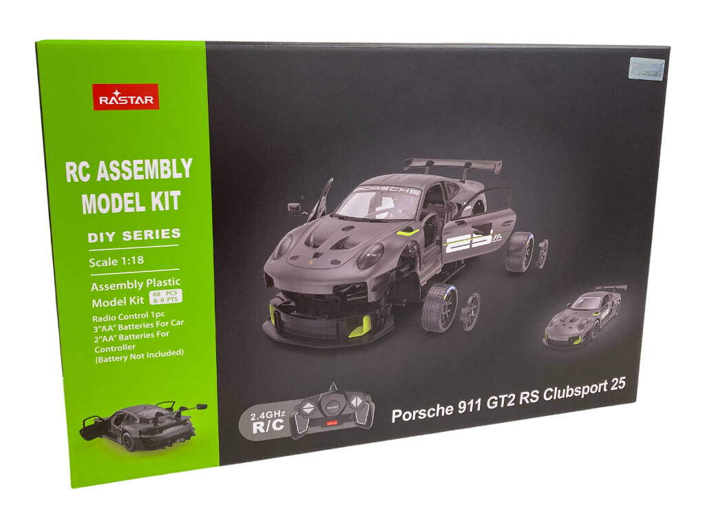 Porsche 911 GT2 RS Clubsport 25 Nera Radiocomandata 1:18 Costruibile con 68 pezzi