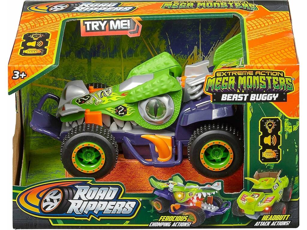 Road Rippers Auto Mega Monsters Beast Buggy con luci e suoni