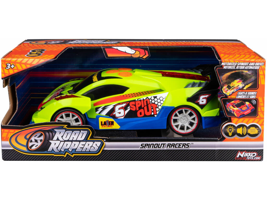 Road Rippers Carro Spinout Racers Verde com Luz e Sons