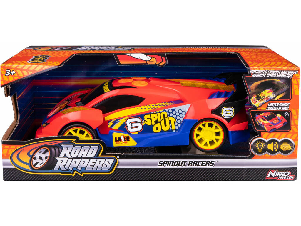 Road Rippers Carro Spinout Racers Vermelho com Luz e Sons