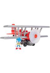 Sonic The Hedgehog Biplane Tornado avec figurine Sonic de 6 cm