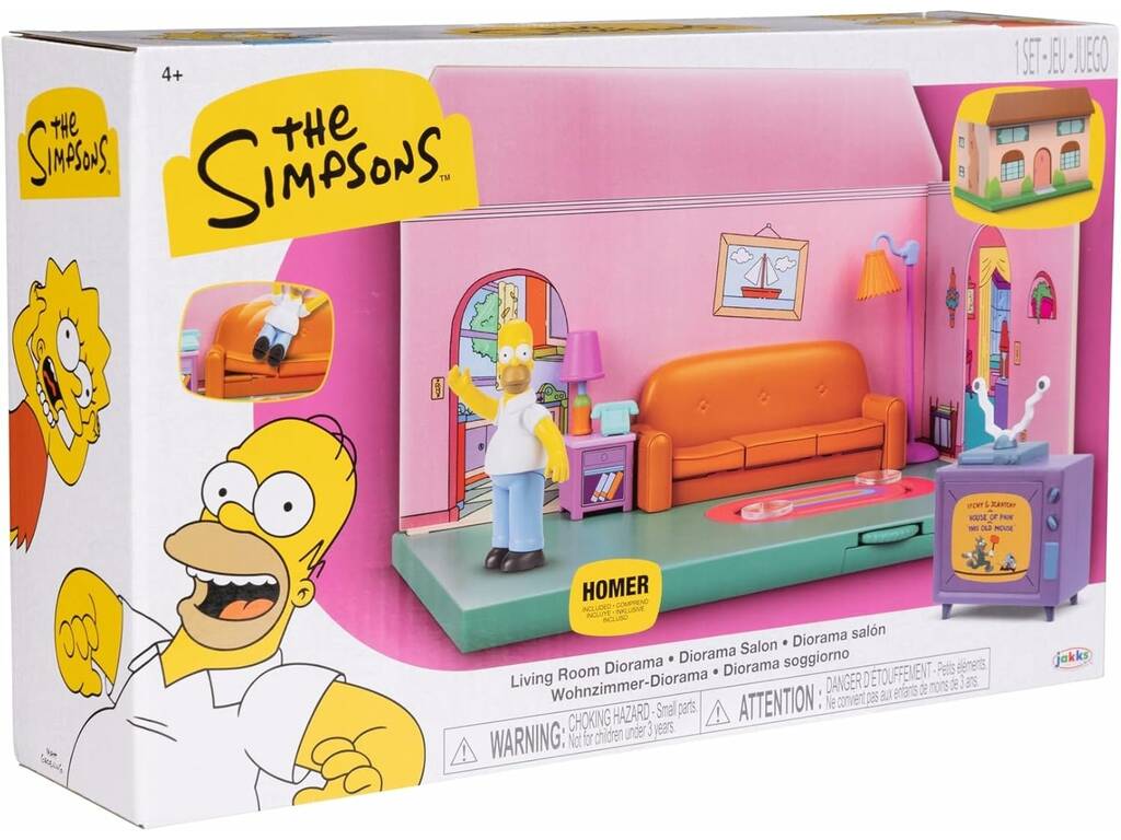 The Simpsons Diorama Salón con Figura Homer y Accesorios