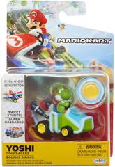 Super Mario Carro Yoshi com Moeda de Mariokart