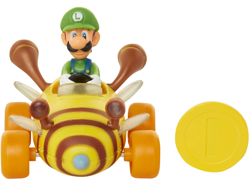 Super Mario Carro Luigi com Moeda de Mariokart