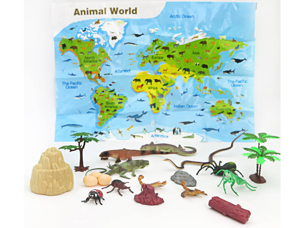 Mundo Animal Set Reptiles e Insectos con 19 Piezas