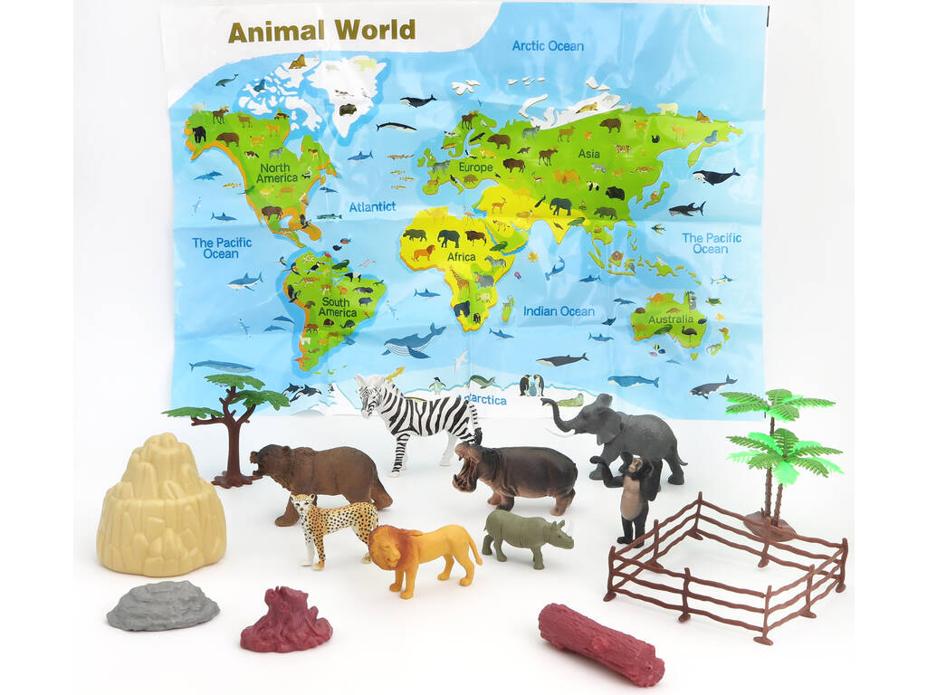 Jeu d'animaux sauvages Animal World 19 pièces