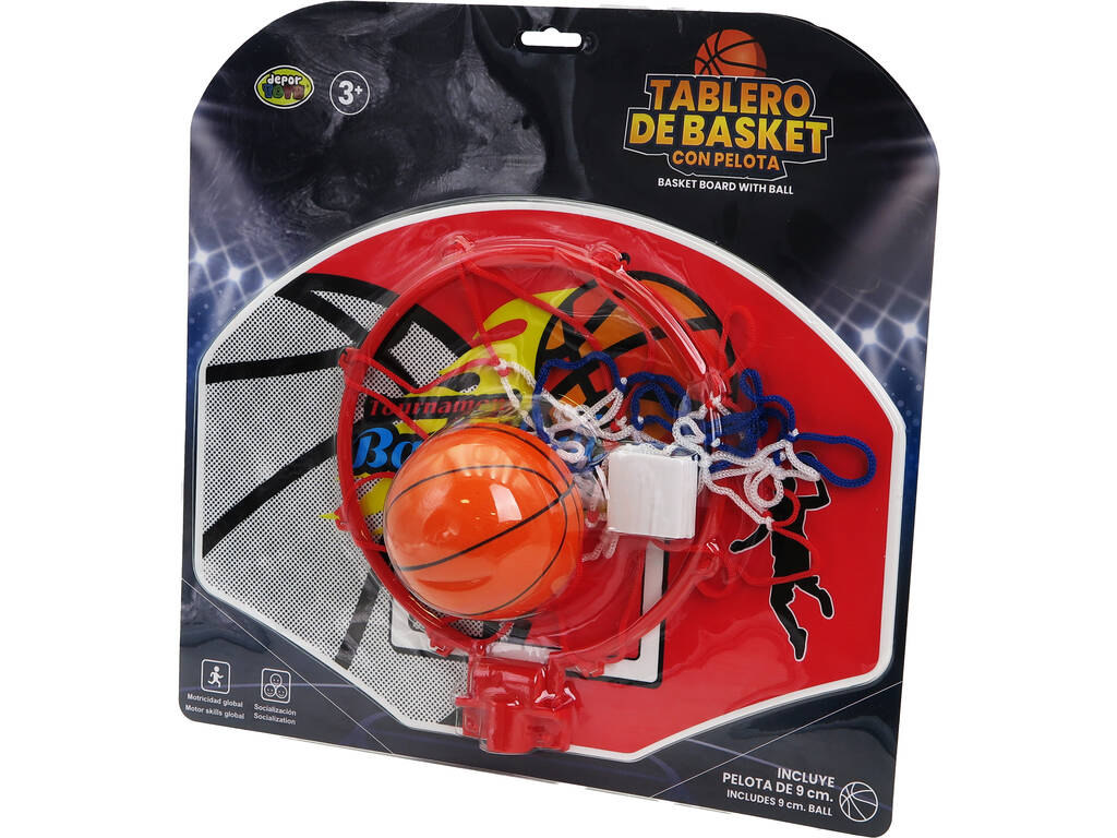 Panneau de basket avec ballon 9 cm.