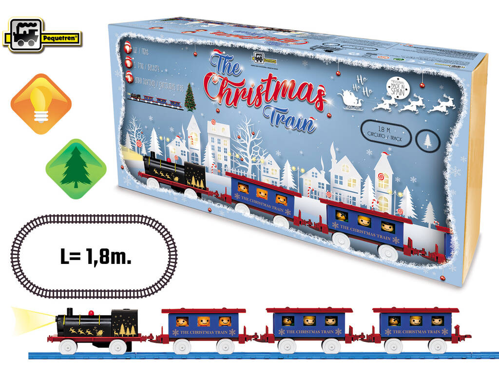 Tren Eléctrico The Christmas Train con Luz y Árbol de Navidad