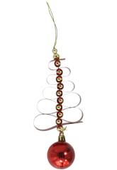 Ornement de sapin de Nol rouge suspendu 18x7 cm