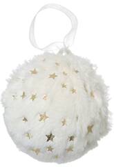 Pendentif boule de Nol blanc tendre de 8 cm