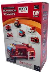 Set de Construccin con Bloques Bomberos en Accin con 1.000 Piezas