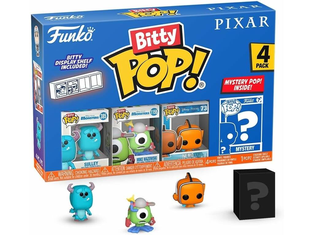 Funko Pop Bitty Pixar Pack 4 Mini Figuras con Nemo