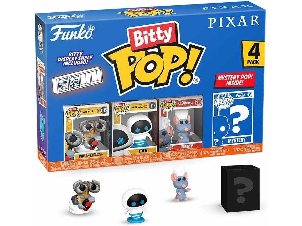 Funko Pop Bitty Pixar Pack 4 Mini Figuras com Wall-E