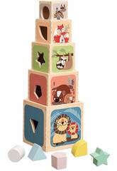 Blocs en bois empilables avec 10 pices