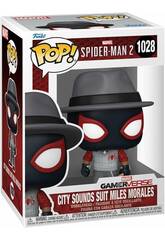 Funko Pop Marvel Spiderman 2 Figura City Sounds Suit Miles Morales com Cabea Oscilante