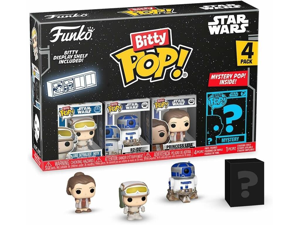 Funko Pop Bitty Star Wars Pack 4 Mini Figuras con Luke Skywalker de Hoth