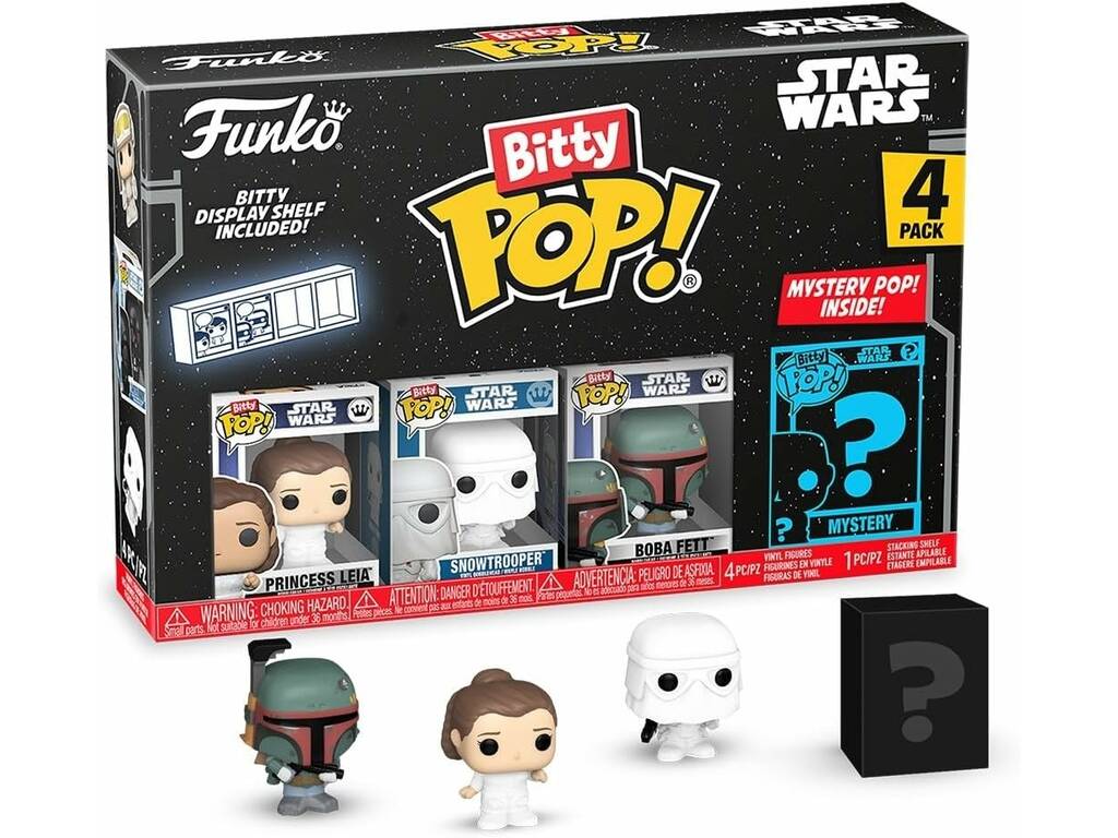 Funko Pop Bitty Star Wars Pack 4 Mini Figuras con Princesa Leia