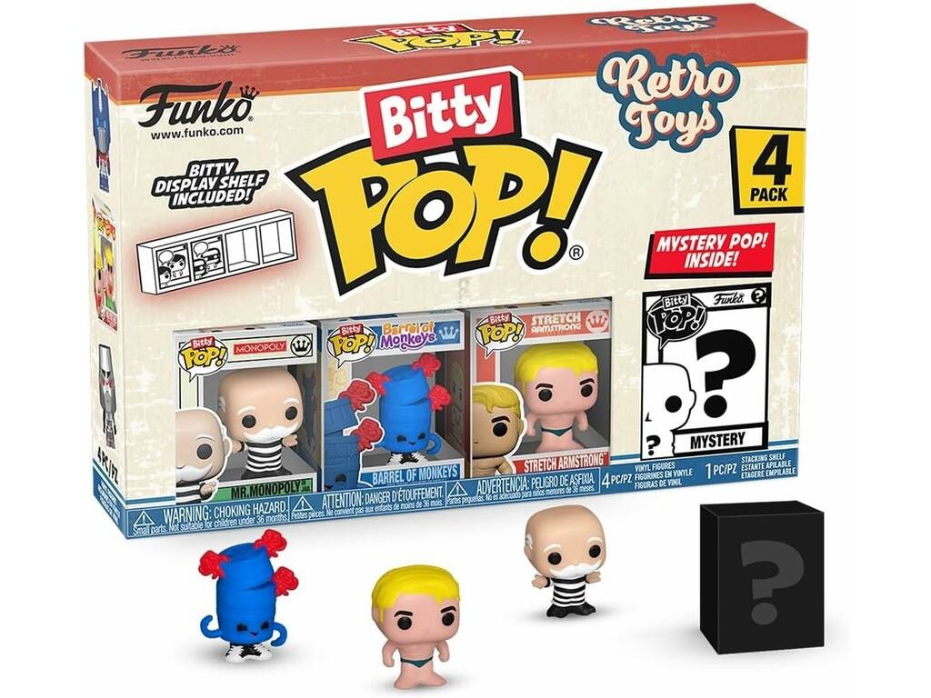 Funko Pop Bitty Retro Toys Pack 4 Mini Figuras con Mr. Monopoly