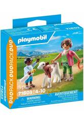 Playmobil Duopack Agricultora com Vitelo