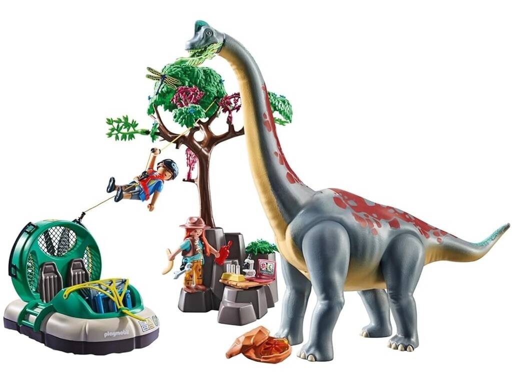 Playmobil Dinos Branquiosaurio avec aéroglisseur