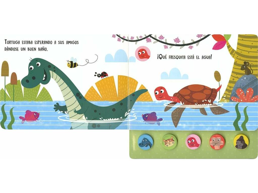Livre cinq sons Le dinosaure aux boutons