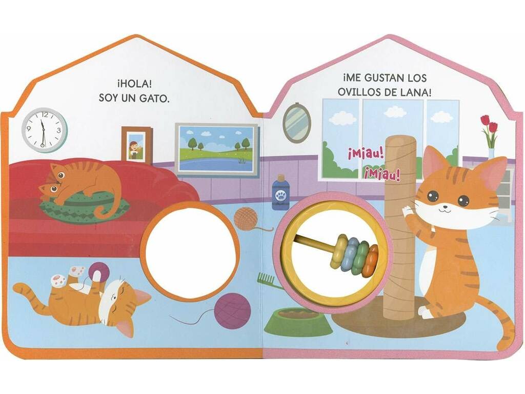 Livre avec hochet Amigos Animales