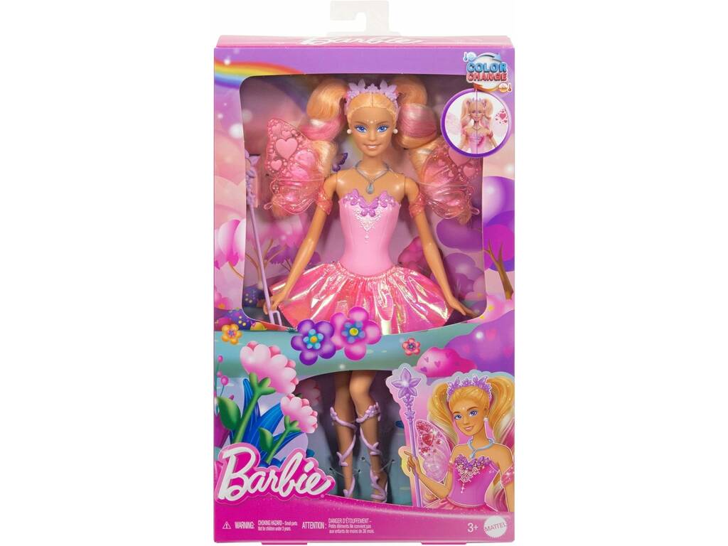 Barbie Color Change Boneca Fada Rosa