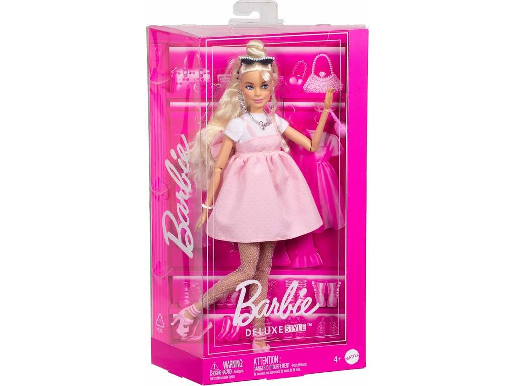 Barbie Deluxe Style Boneca com Vestido Laço Rosa