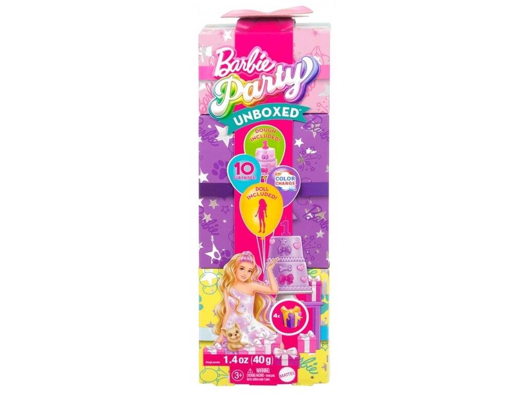 Barbie Party Unboxed Boneca Loira com Surpresas