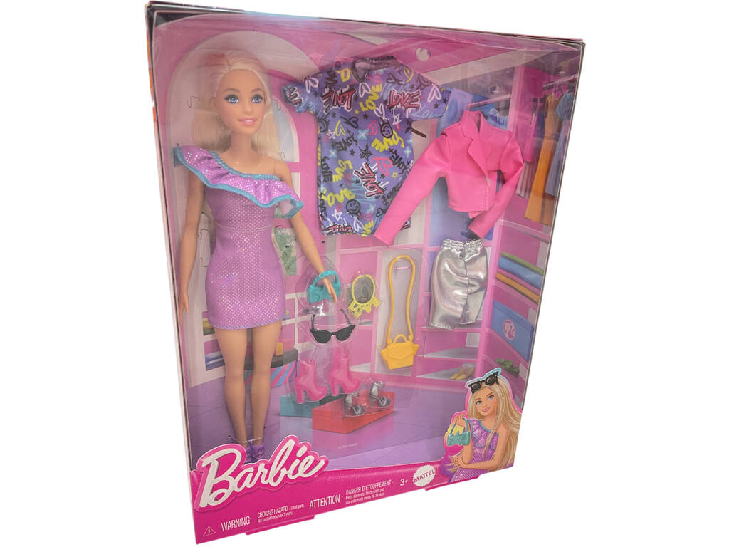 Barbie Muñeca avec 3 tenues de soirée et accessoires