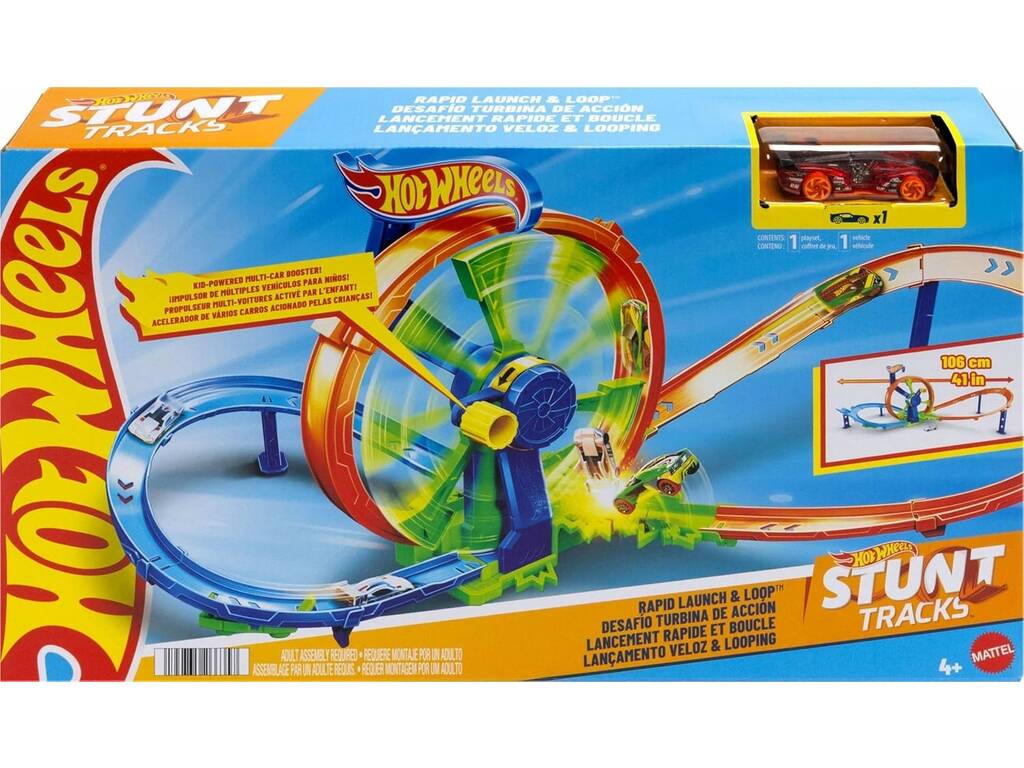Hot Wheels Stunt Tracks Circuito Reto Turbina