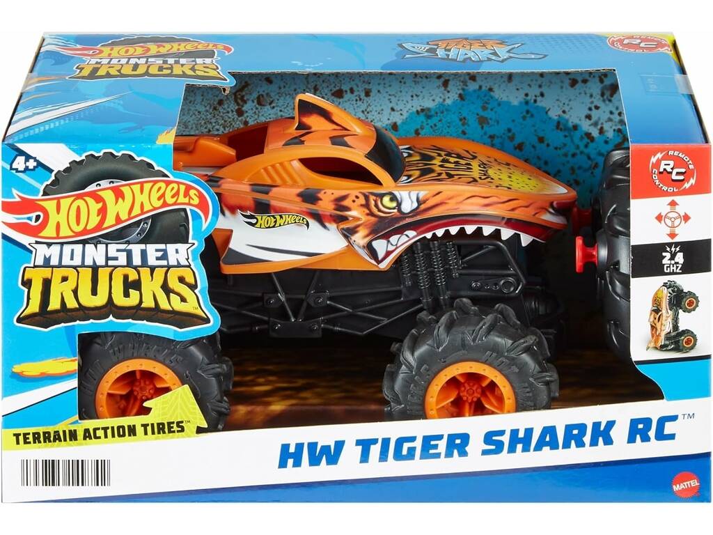 Hot Wheels Monster Trucks Véhicule radiocommandé Tiger Shark