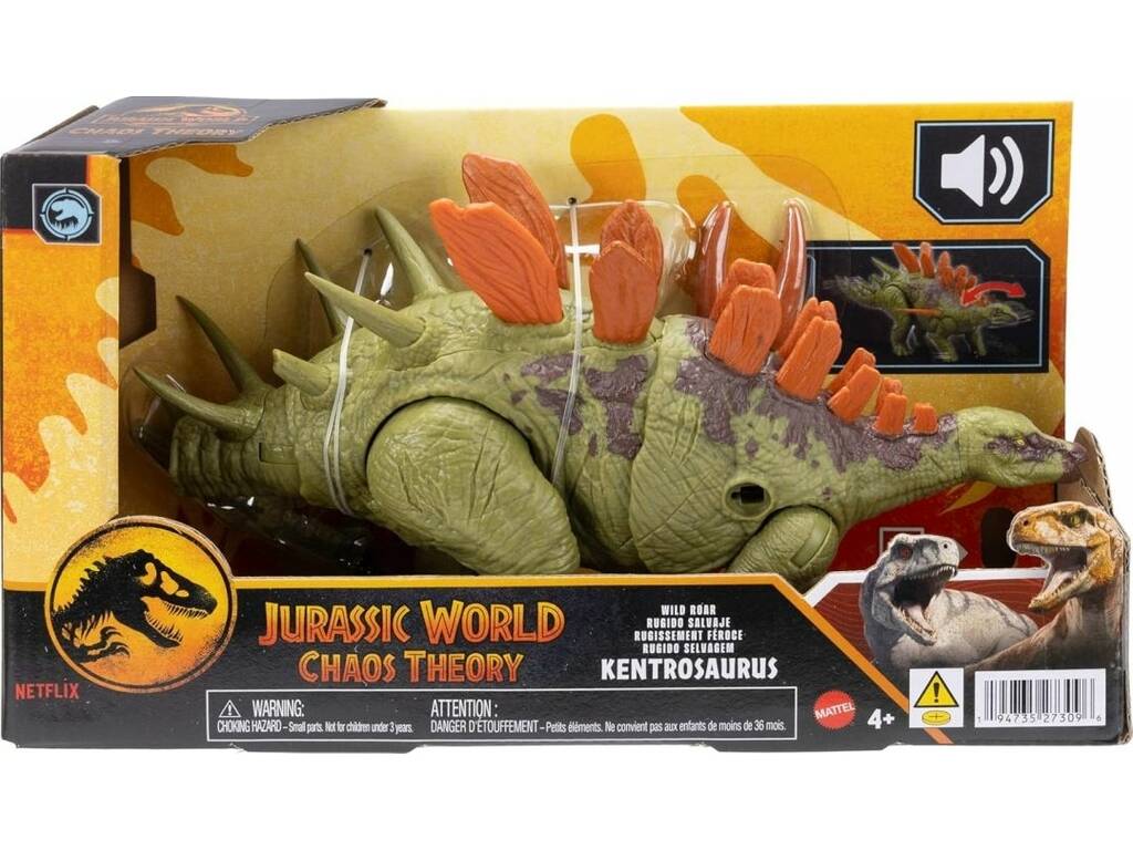 Jurassic World Chaos Theory Figura Kentrosauro Ruggito Selvaggio con suoni