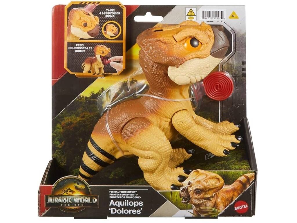 Jurassic World Rebirth Figura Aquilops Dolores Protetor Primordial de 23 cm com Sons