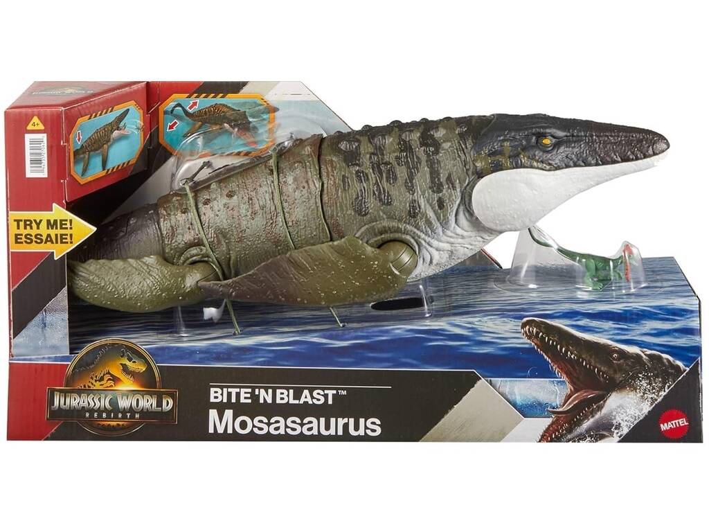 Jurassic World Rebirth Figurine Mosasaurus Bite’N Blast de 60 cm