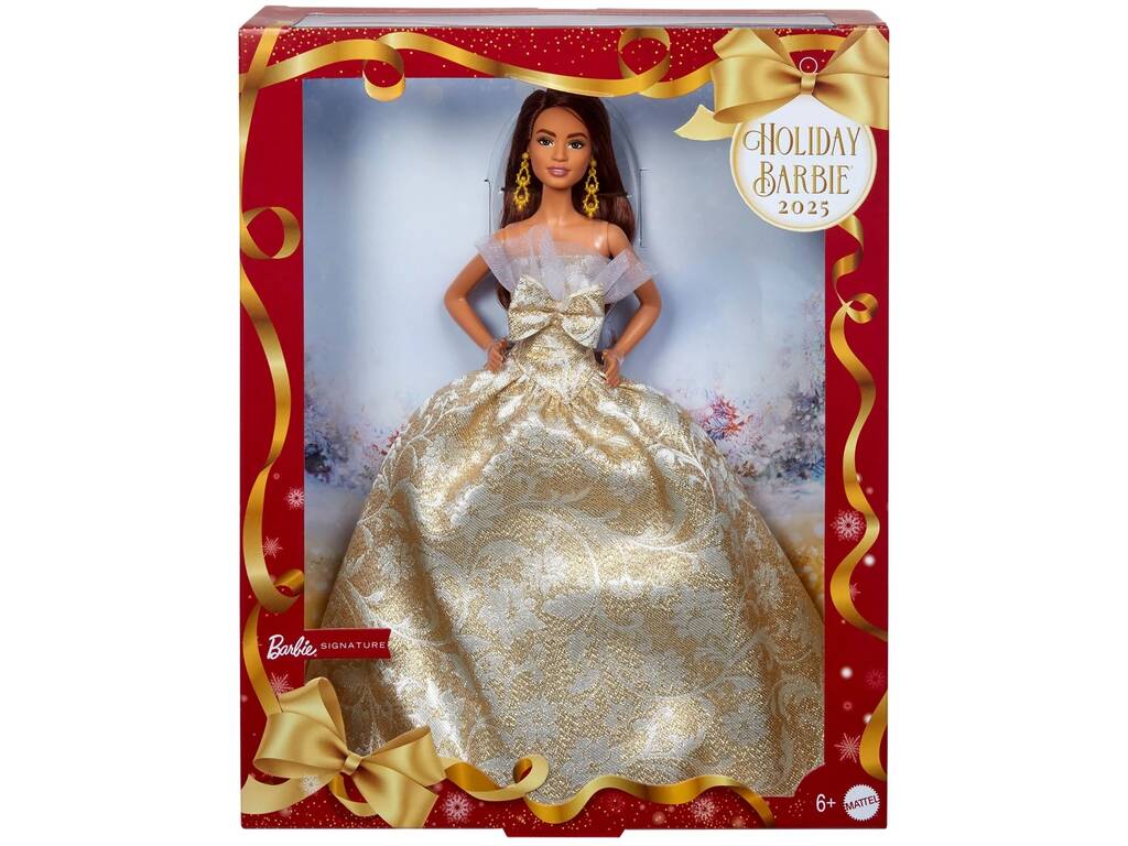 Barbie Signature Doll Brunette Holiday Doll Joyeux Noel 2025