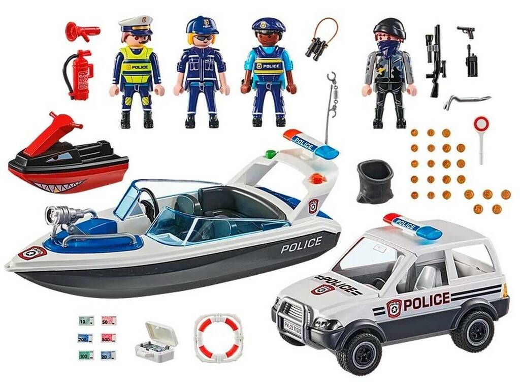 PLAYMOBIL City Action 70363 - Inseguimento Della Polizia In Acqua Con 110 Pezzi