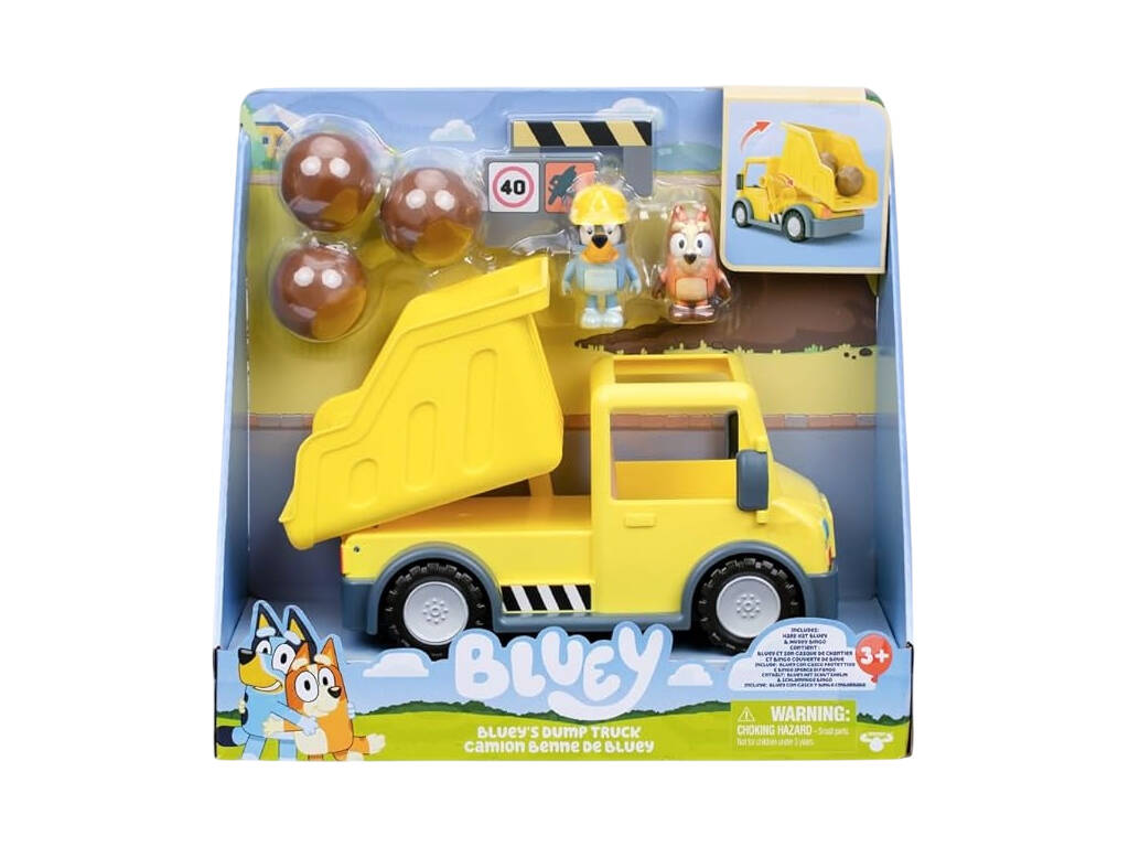Camion-benne Bluey avec figurines et accessoires