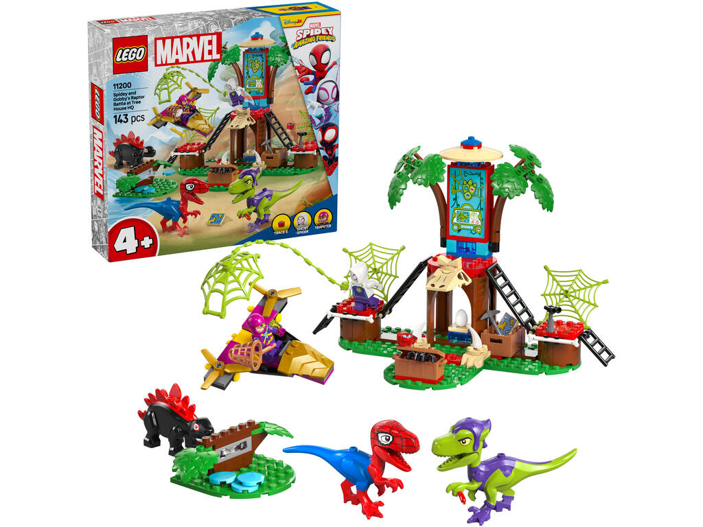 Lego Marvel Spidey e Gobby: battaglia di raptor alla base della casa sull'albero