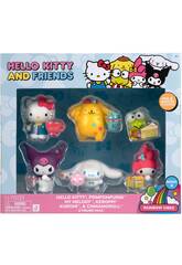 Hello Kitty And Friends Set 6 Figure Rainbow Vibes con Accessori