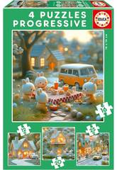Puzzle progressif 12-16-20-25 Bunny City
